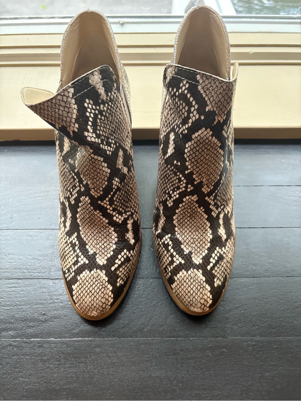 Snake-Print Ankle Boots
